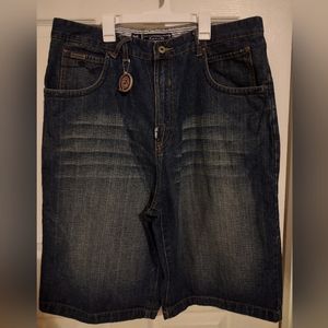 LRG Mens Distressed Lightweight Utility Carpenter Denim Jean Short Size 38 90s